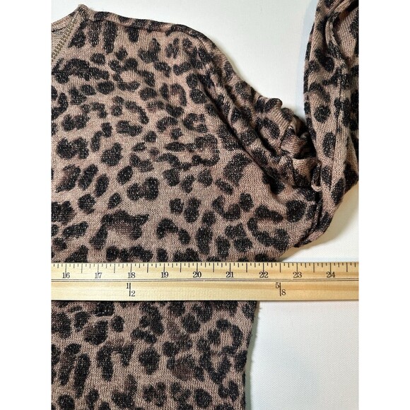 Soft Surroundings Brown Leopard Valentina Zip Sweater Women's MEDIUM - Picture 11 of 11